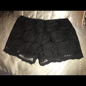 Beautiful black crochet lace overlay shorts